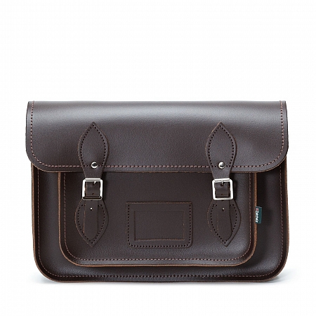 Zatchels Classic Satchel Dark Brown 16-inch